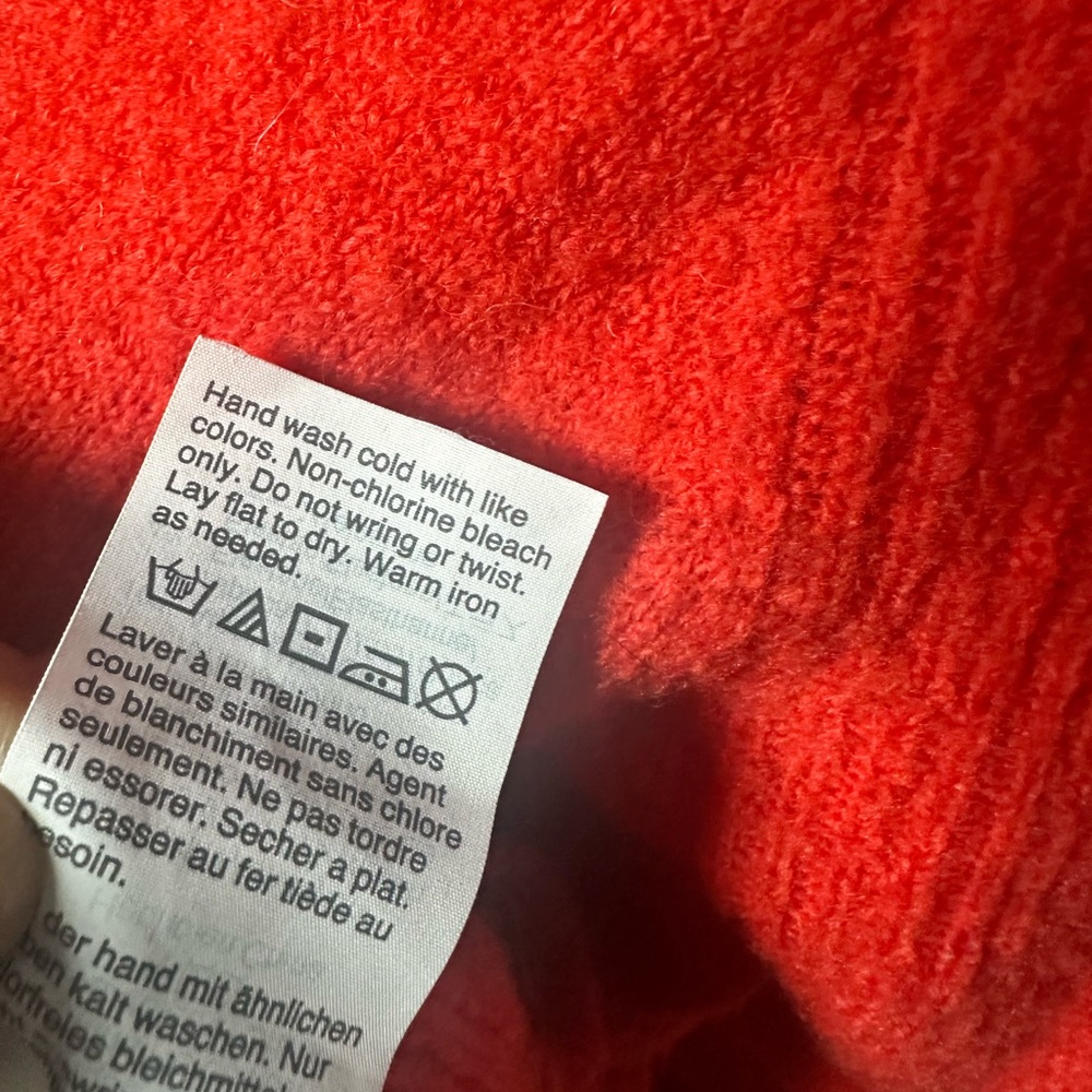J.Crew Red Sweater Alpaca Wool Blend Turtleneck Stretch S Oversized - Picture 5 of 6